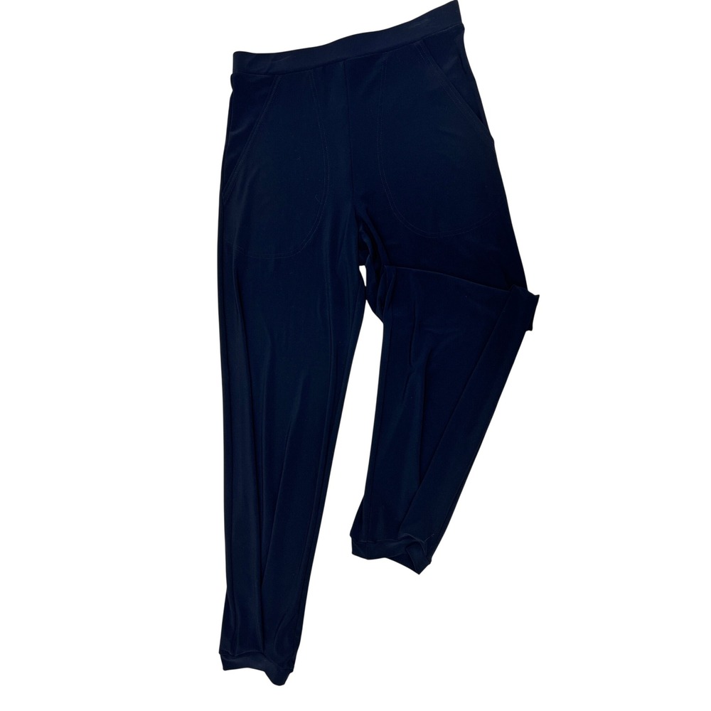 Sympli Tapered Cuffed Jogger Pants Womens 6 Black‎ Excellent Matte Jersey Travel